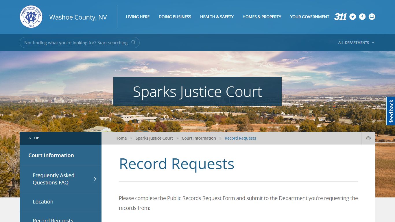 Record Requests - Washoe County, NV